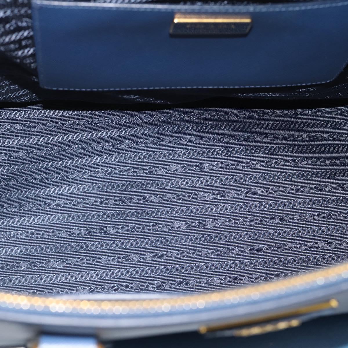 PRADA Hand Bag Saffiano leather 2way Blue Gold Auth 186202M - Jerrillo image 10