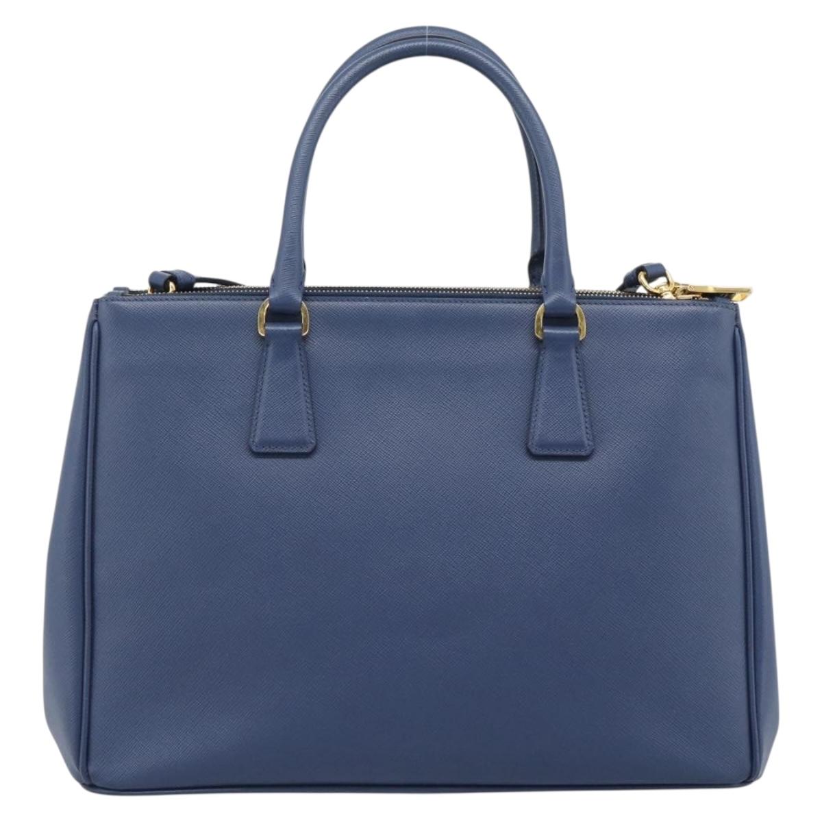 PRADA Hand Bag Saffiano leather 2way Blue Gold Auth 186202M - Jerrillo image 2
