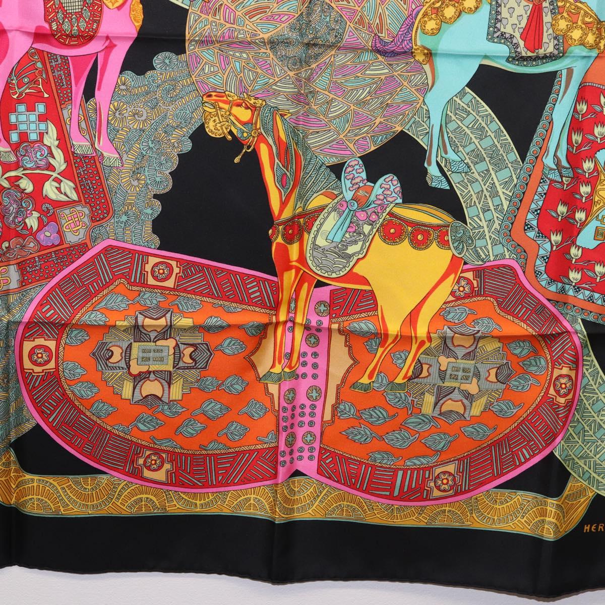 HERMES Carre 90 Scarf "ART des STEPPES" Silk Black Auth 186251M - Jerrillo image 9