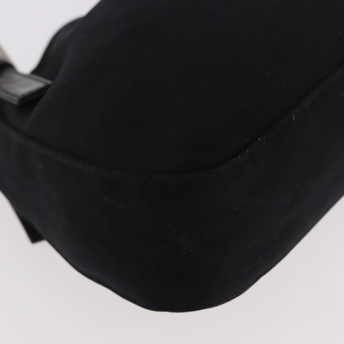 Borsa a tracolla FENDI Mamma Baguette in jersey di cotone, nera e argento, autentica 186336 image 8