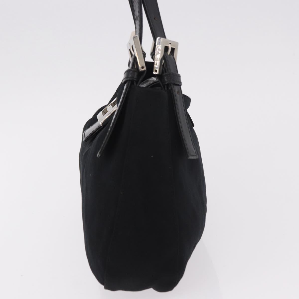 Borsa a tracolla FENDI Mamma Baguette in jersey di cotone, nera e argento, autentica 186336 image 3