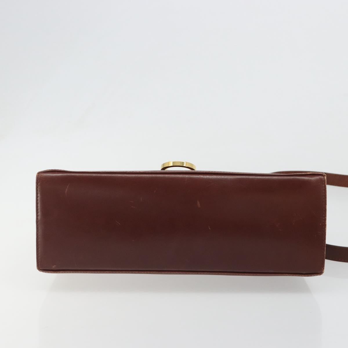 Salvatore Ferragamo Gancini Hand Bag Leather 2way Brown Gold Auth 186375 - Jerrillo image 5