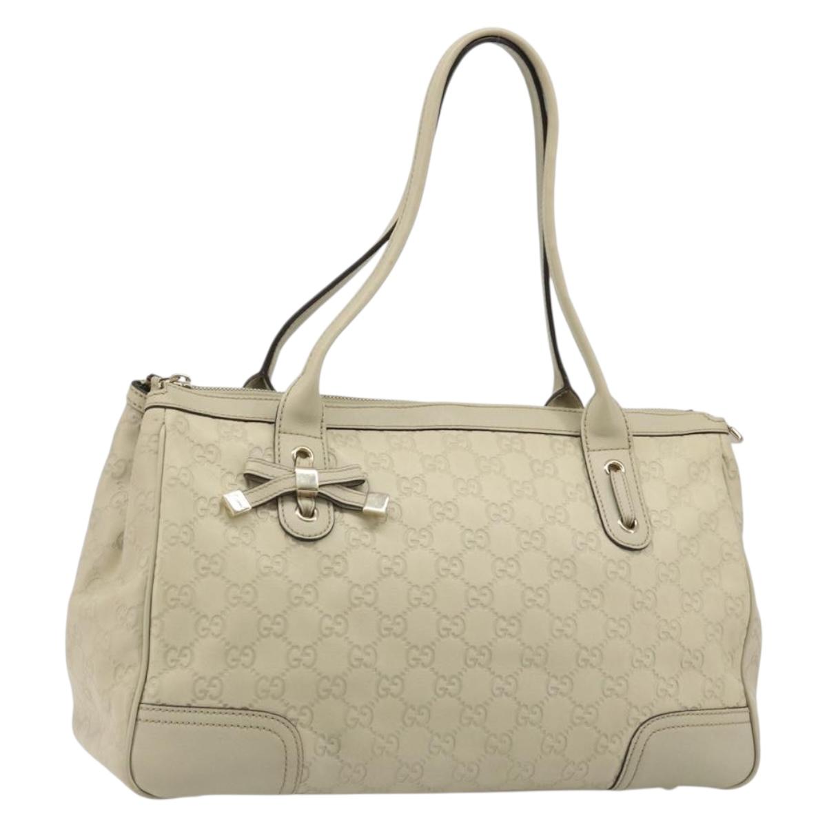 GUCCI GG Canvas Guccissima Princess Bag Leather Ivory Gold 177052 Auth 186378V - Jerrillo