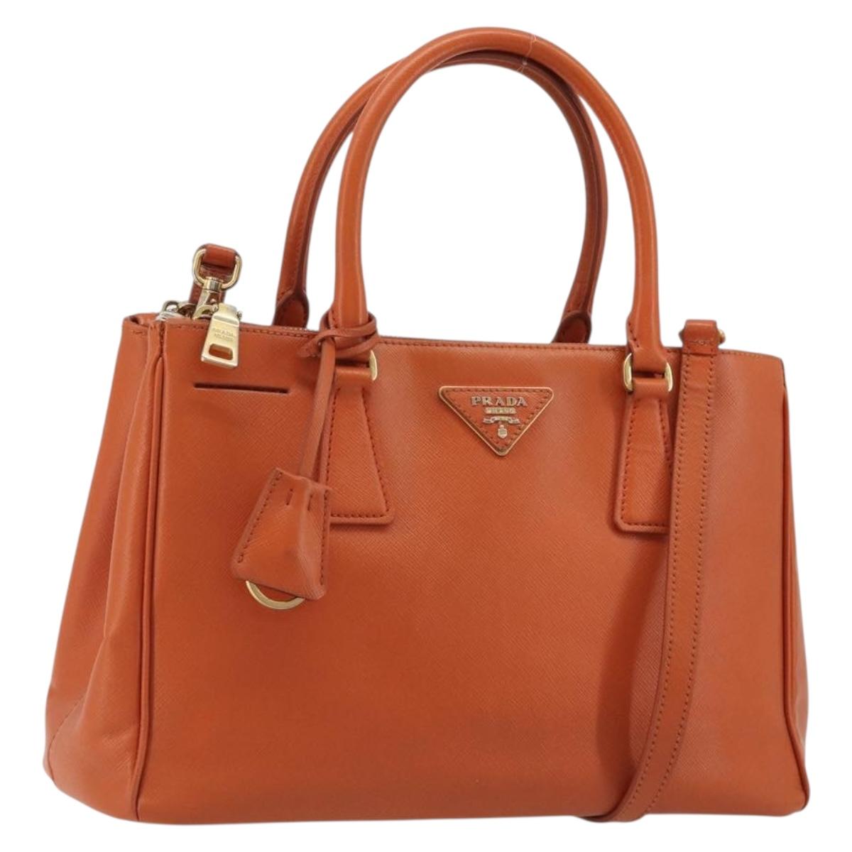 PRADA Galleria Hand Bag Safiano leather 2way Orange Auth 186384V - Jerrillo