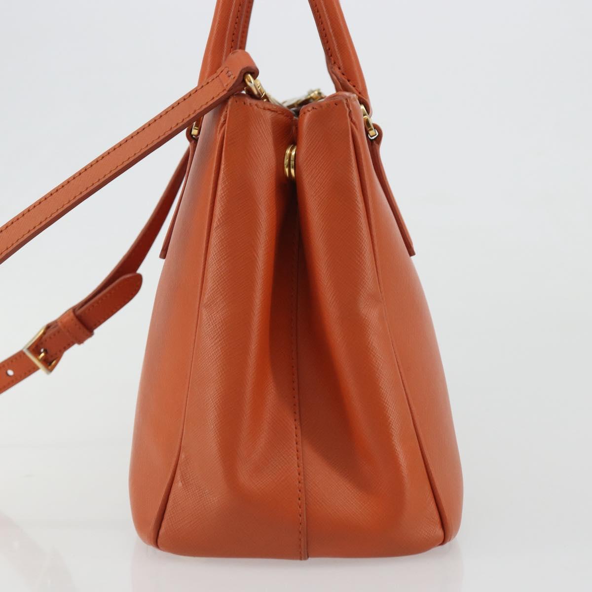 PRADA Galleria Hand Bag Safiano leather 2way Orange Auth 186384V - Jerrillo image 3