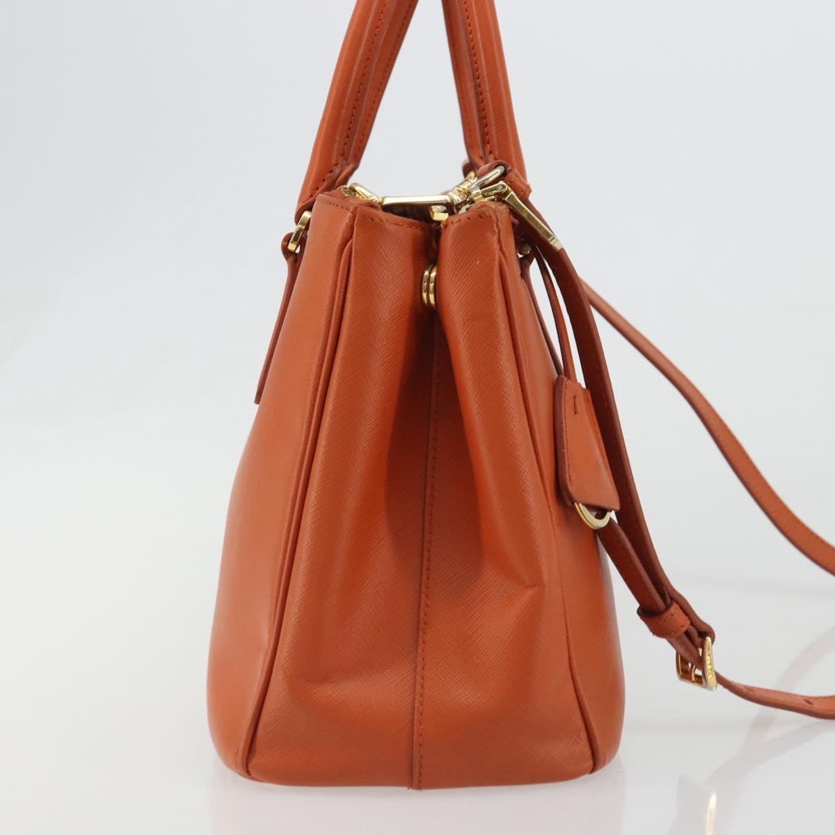PRADA Galleria Hand Bag Safiano leather 2way Orange Auth 186384V - Jerrillo image 4