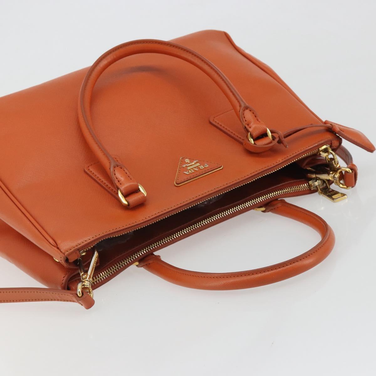 PRADA Galleria Hand Bag Safiano leather 2way Orange Auth 186384V - Jerrillo image 6