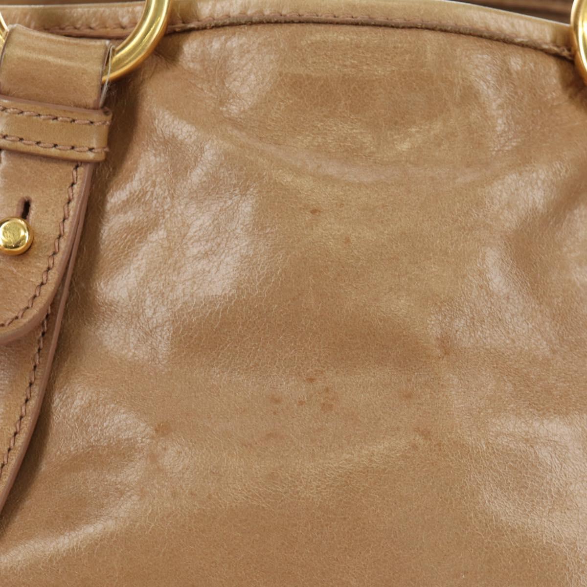 Miu Miu Hand Bag Leather Beige Gold Auth 186439V - Jerrillo image 4