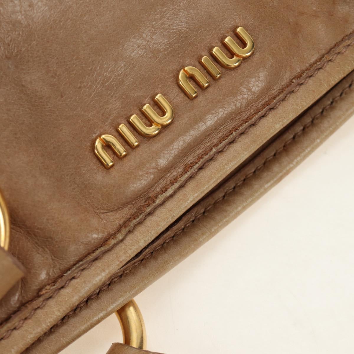 Miu Miu Hand Bag Leather Beige Gold Auth 186439V - Jerrillo image 9