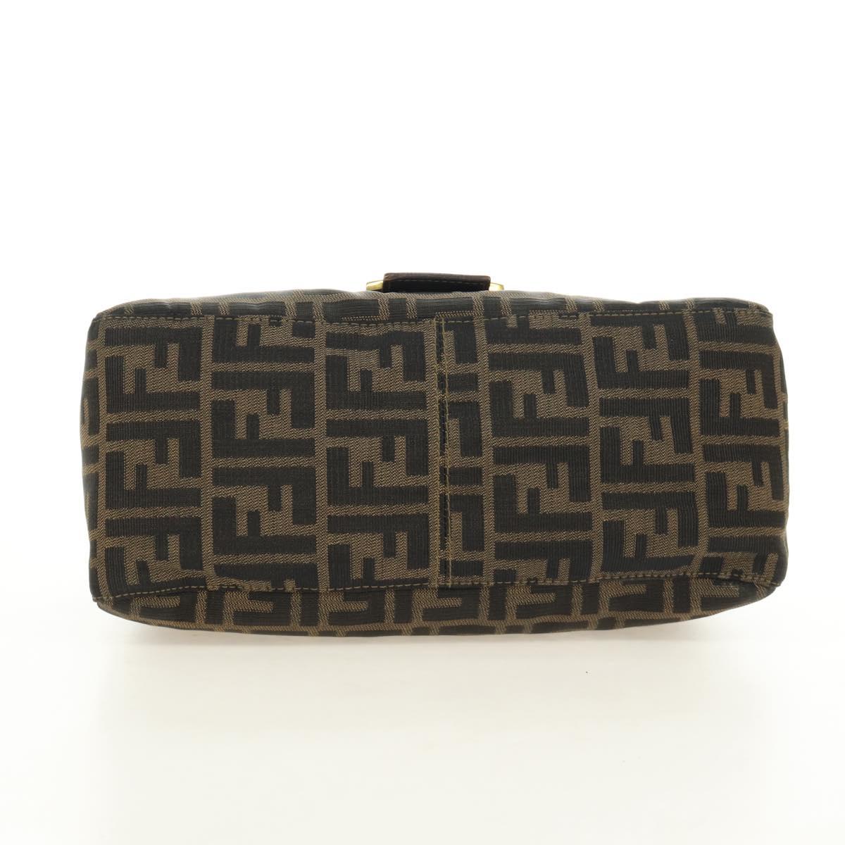 FENDI Zucca Canvas Mamma Baguette Shoulder Bag Black Brown Auth 186461V - Jerrillo image 5