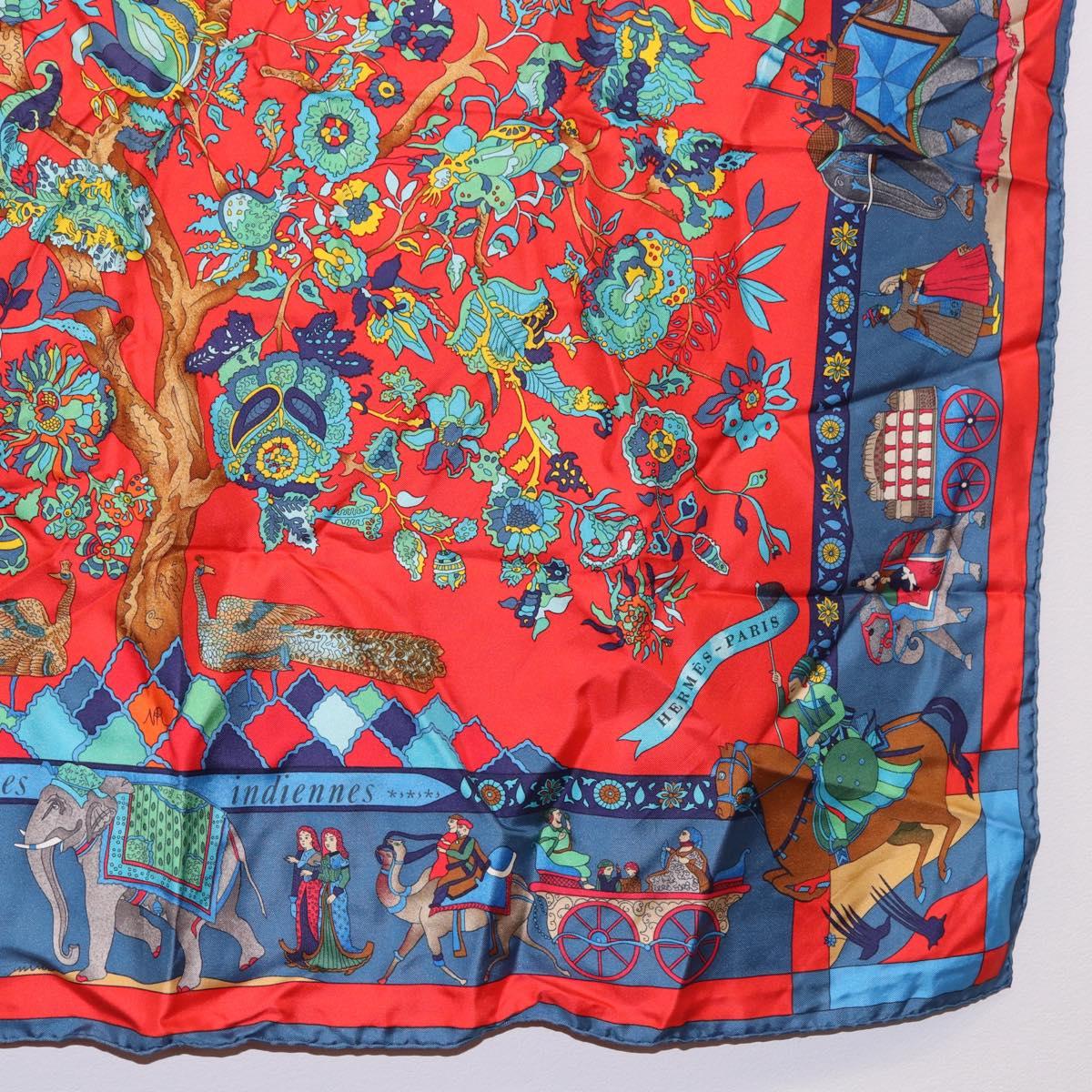 HERMES Carre 90 Scarf "fantaisies indiennes" Silk Red Auth 186543 - Jerrillo image 10