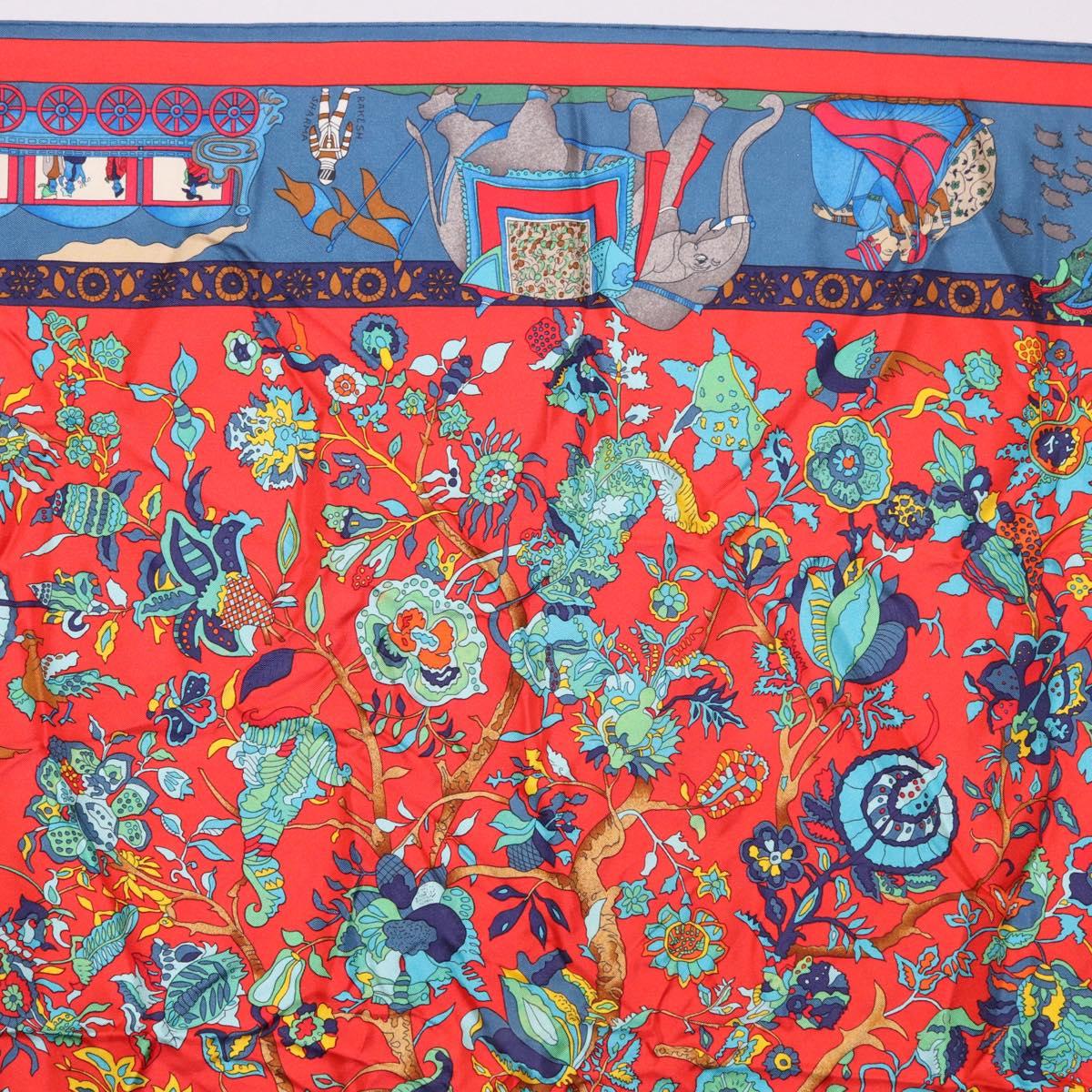 HERMES Carre 90 Scarf "fantaisies indiennes" Silk Red Auth 186543 - Jerrillo image 3
