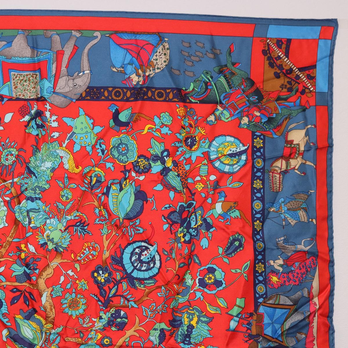 HERMES Carre 90 Scarf "fantaisies indiennes" Silk Red Auth 186543 - Jerrillo image 4