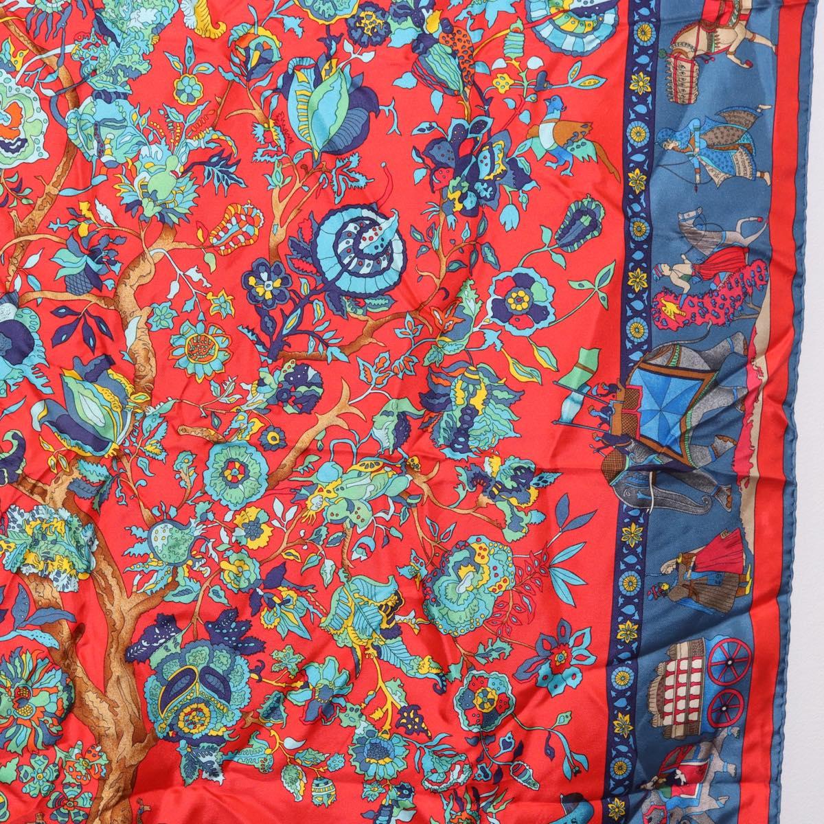 HERMES Carre 90 Scarf "fantaisies indiennes" Silk Red Auth 186543 - Jerrillo image 7