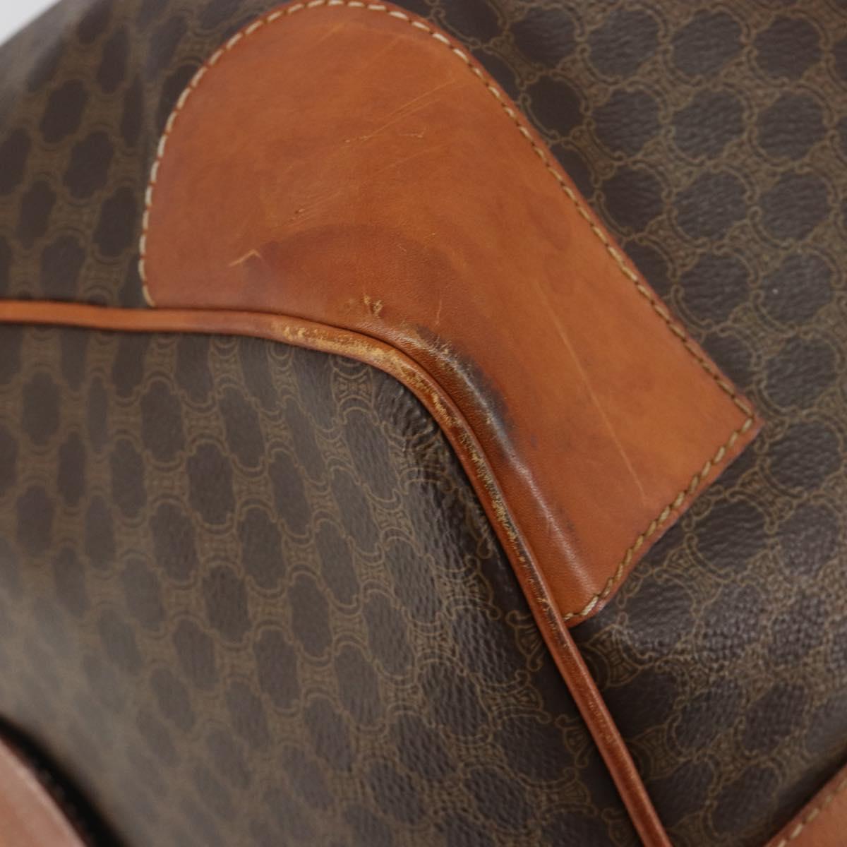CELINE Macadam Canvas Boston Bag PVC Leather Brown Gold Auth 186569 - Jerrillo image 9