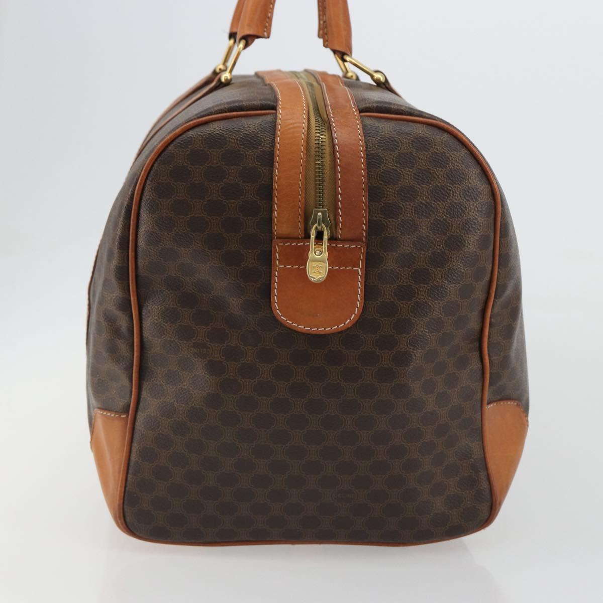 CELINE Macadam Canvas Boston Bag PVC Leather Brown Gold Auth 186569 - Jerrillo image 3