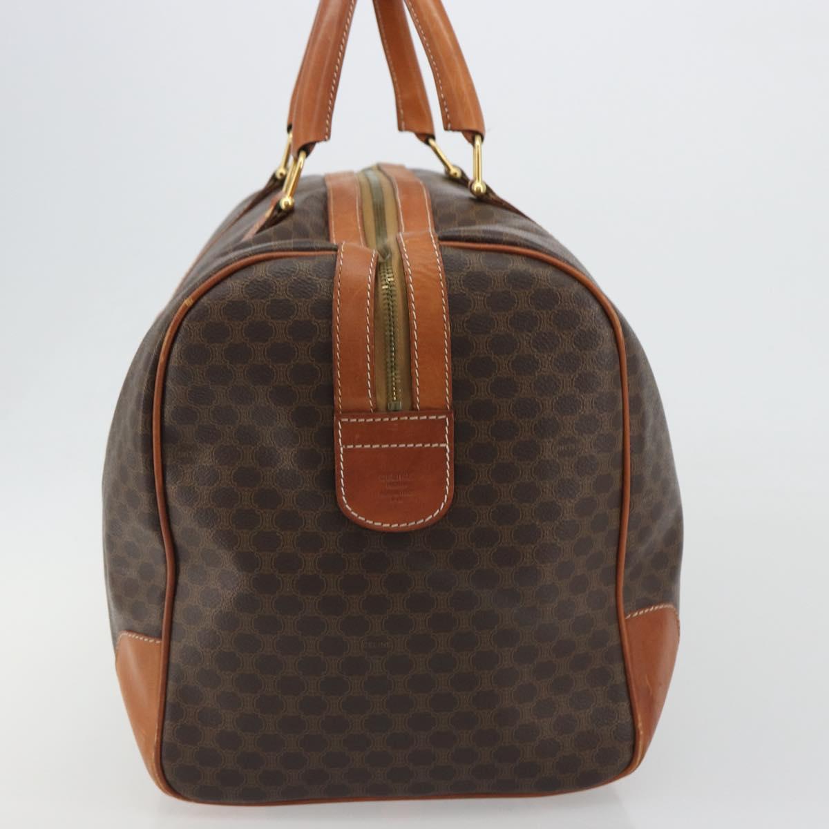 CELINE Macadam Canvas Boston Bag PVC Leather Brown Gold Auth 186569 - Jerrillo image 4