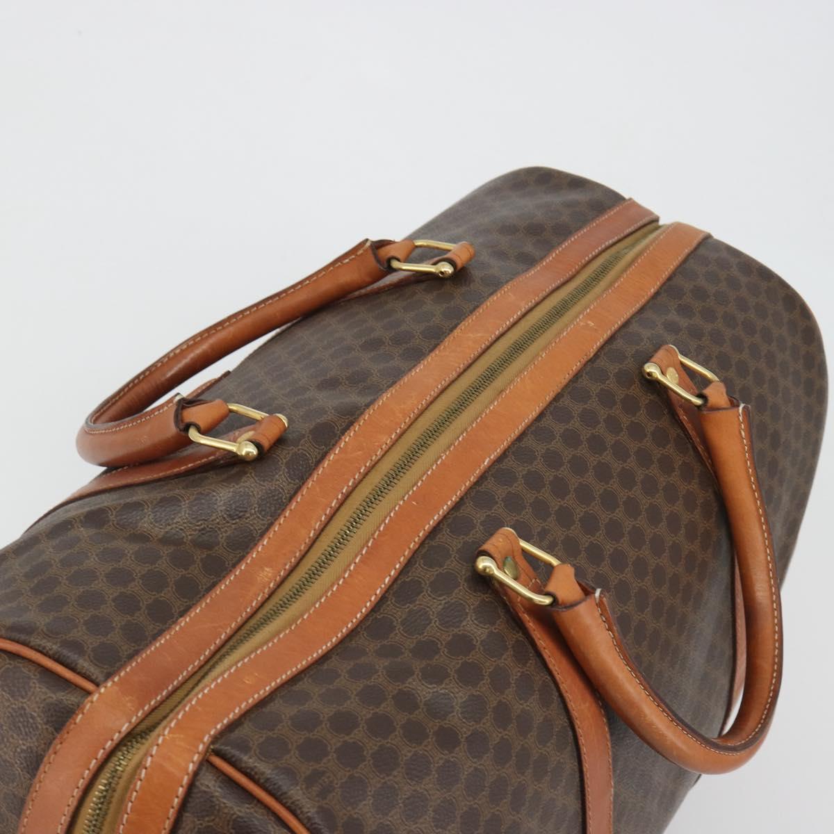 CELINE Macadam Canvas Boston Bag PVC Leather Brown Gold Auth 186569 - Jerrillo image 6