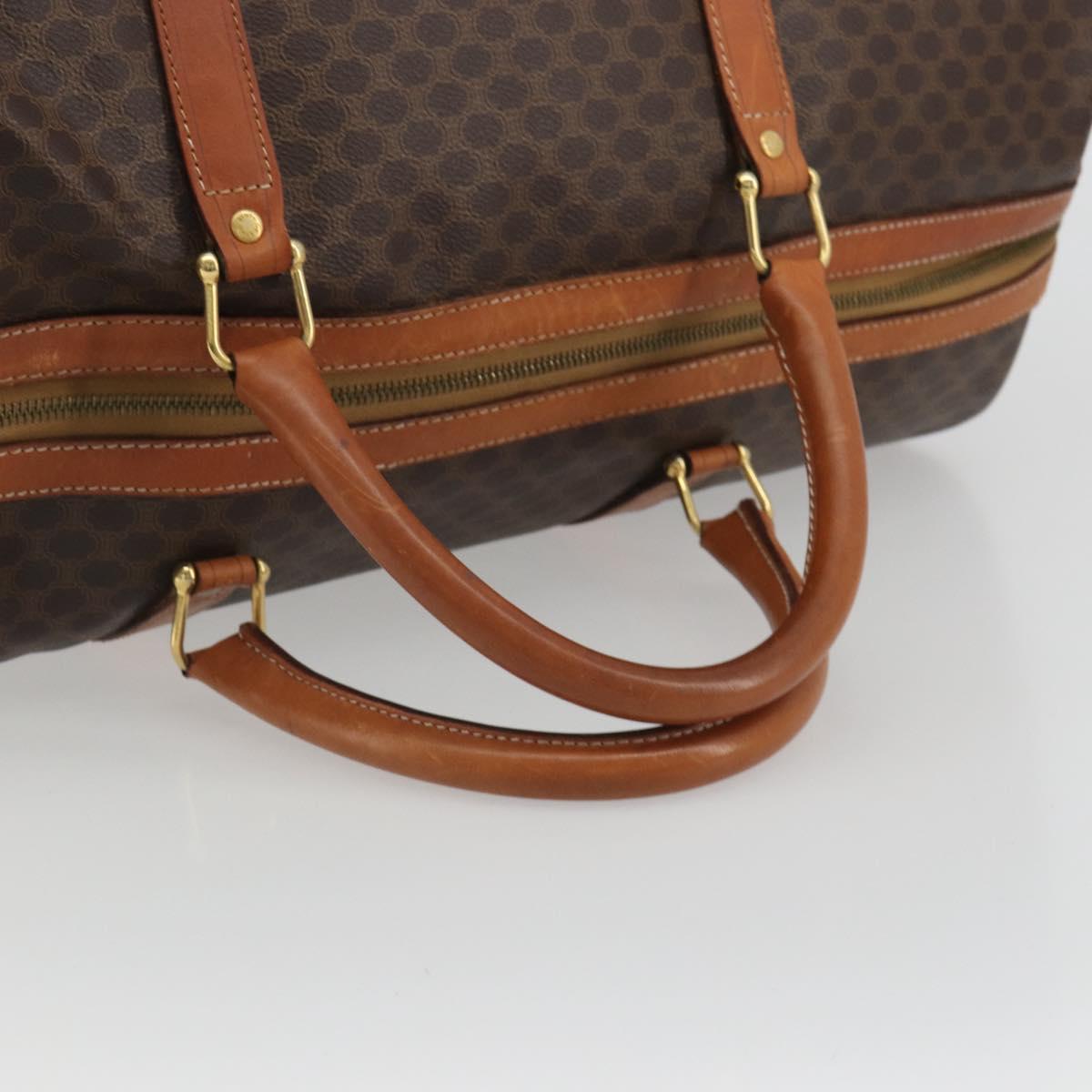CELINE Macadam Canvas Boston Bag PVC Leather Brown Gold Auth 186569 - Jerrillo image 7