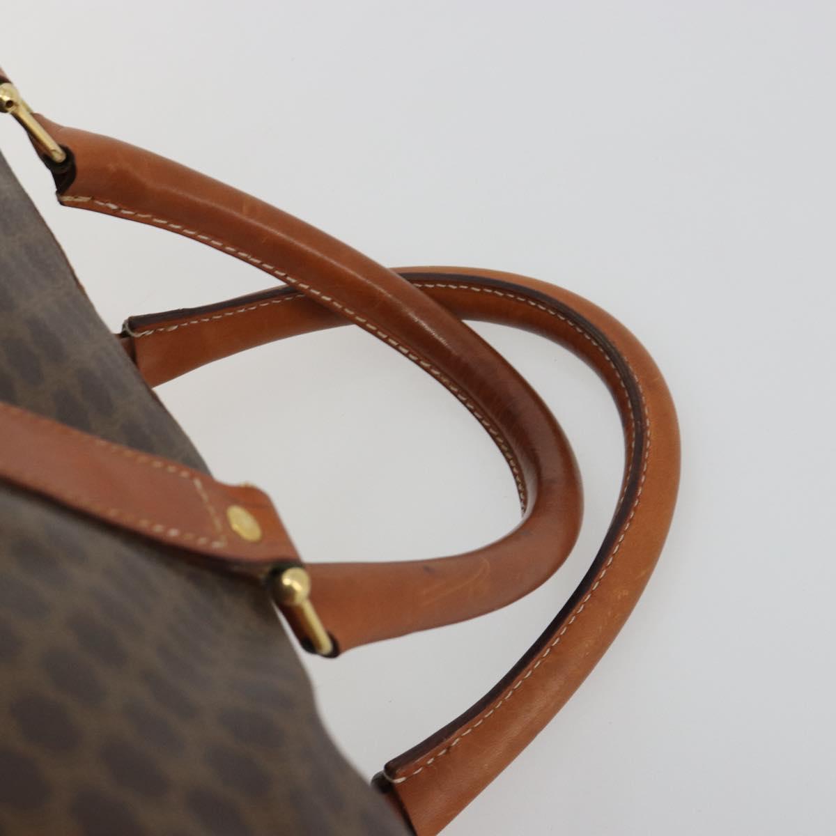 CELINE Macadam Canvas Boston Bag PVC Leather Brown Gold Auth 186569 - Jerrillo image 8