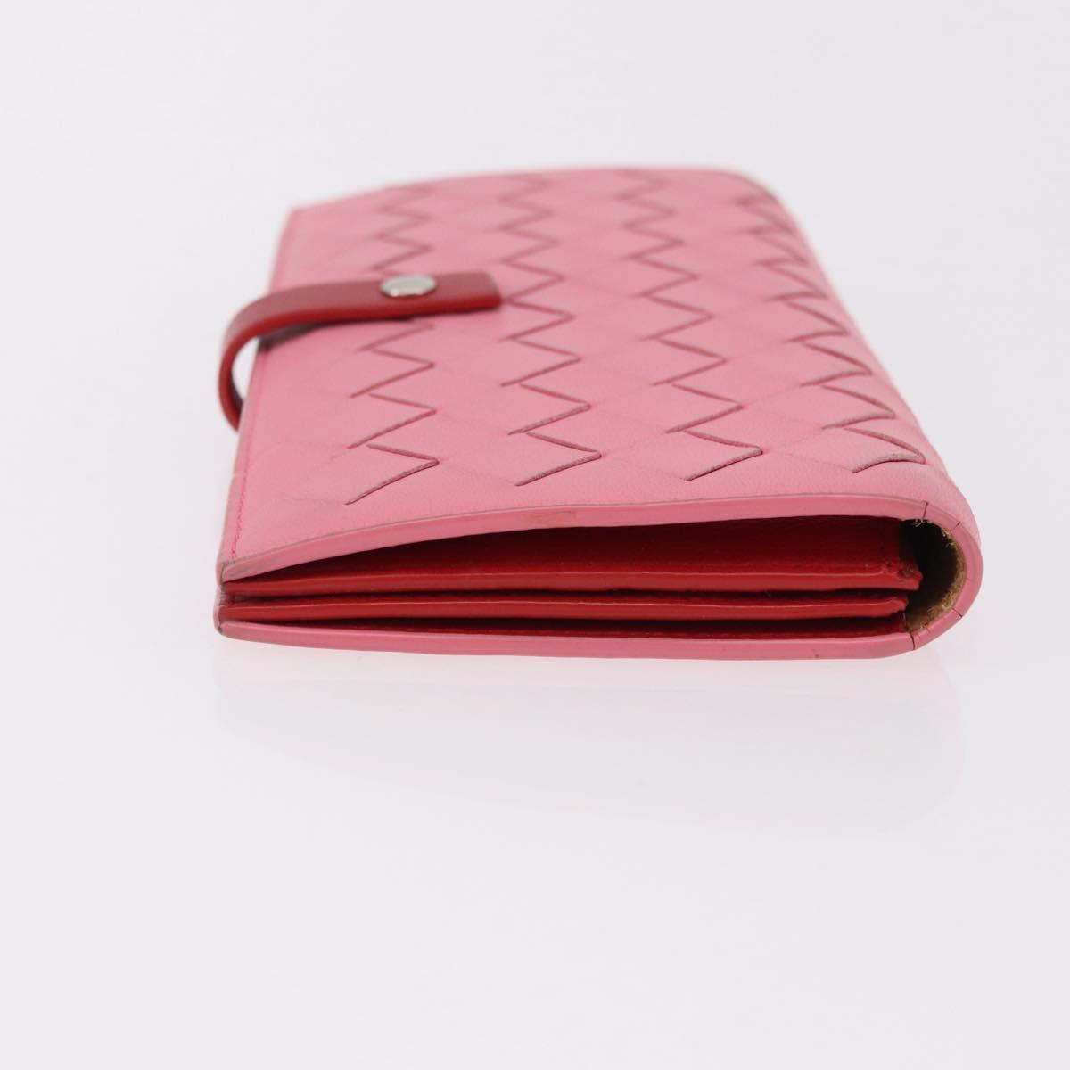BOTTEGA VENETA INTRECCIATO Long Wallet Leather Pink Auth 186599A - Jerrillo image 3