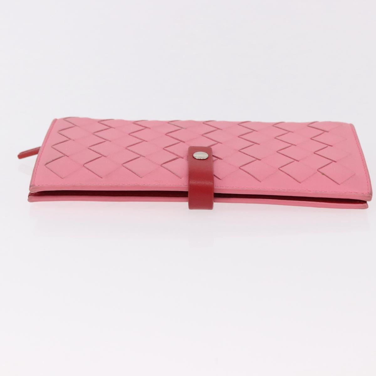 BOTTEGA VENETA INTRECCIATO Long Wallet Leather Pink Auth 186599A - Jerrillo image 6