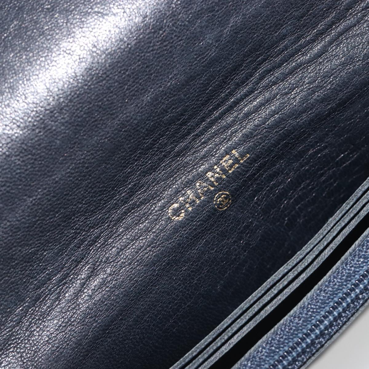 CHANEL Matelasse Chain Wallet Leather Black Gold CC Auth 186602A - Jerrillo image 10