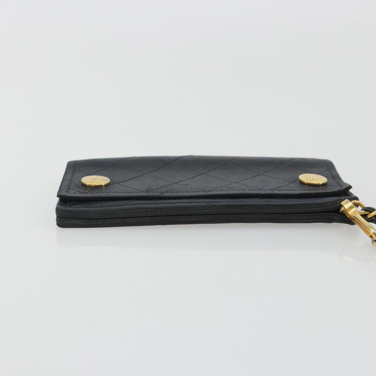 CHANEL Matelasse Chain Wallet Leather Black Gold CC Auth 186602A - Jerrillo image 6