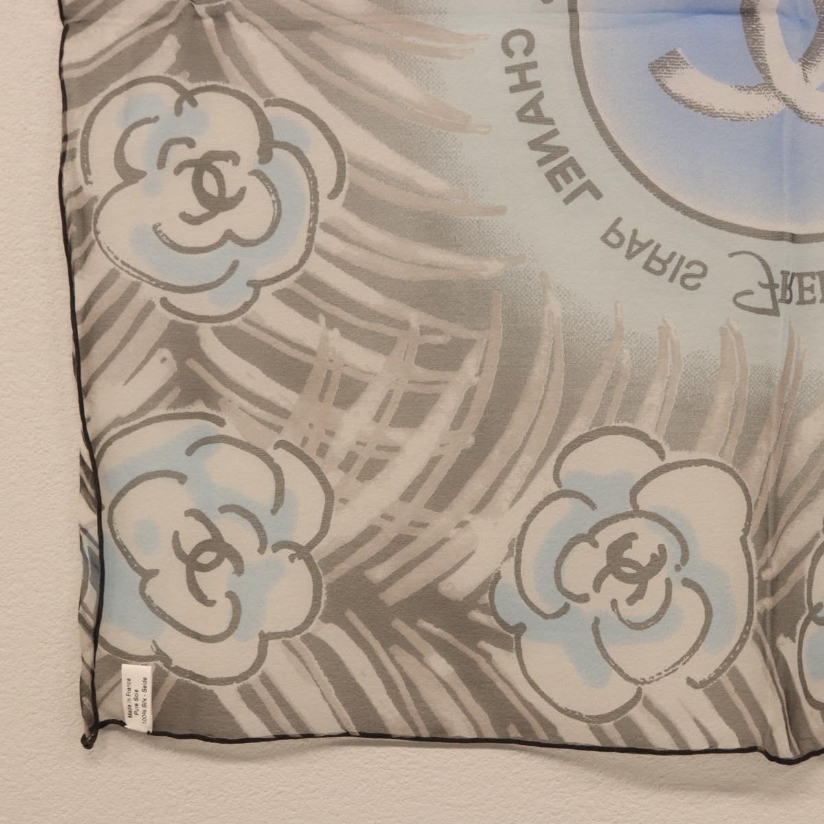 CHANEL Scarf Silk Gray CC Auth 186611A - Jerrillo image 10