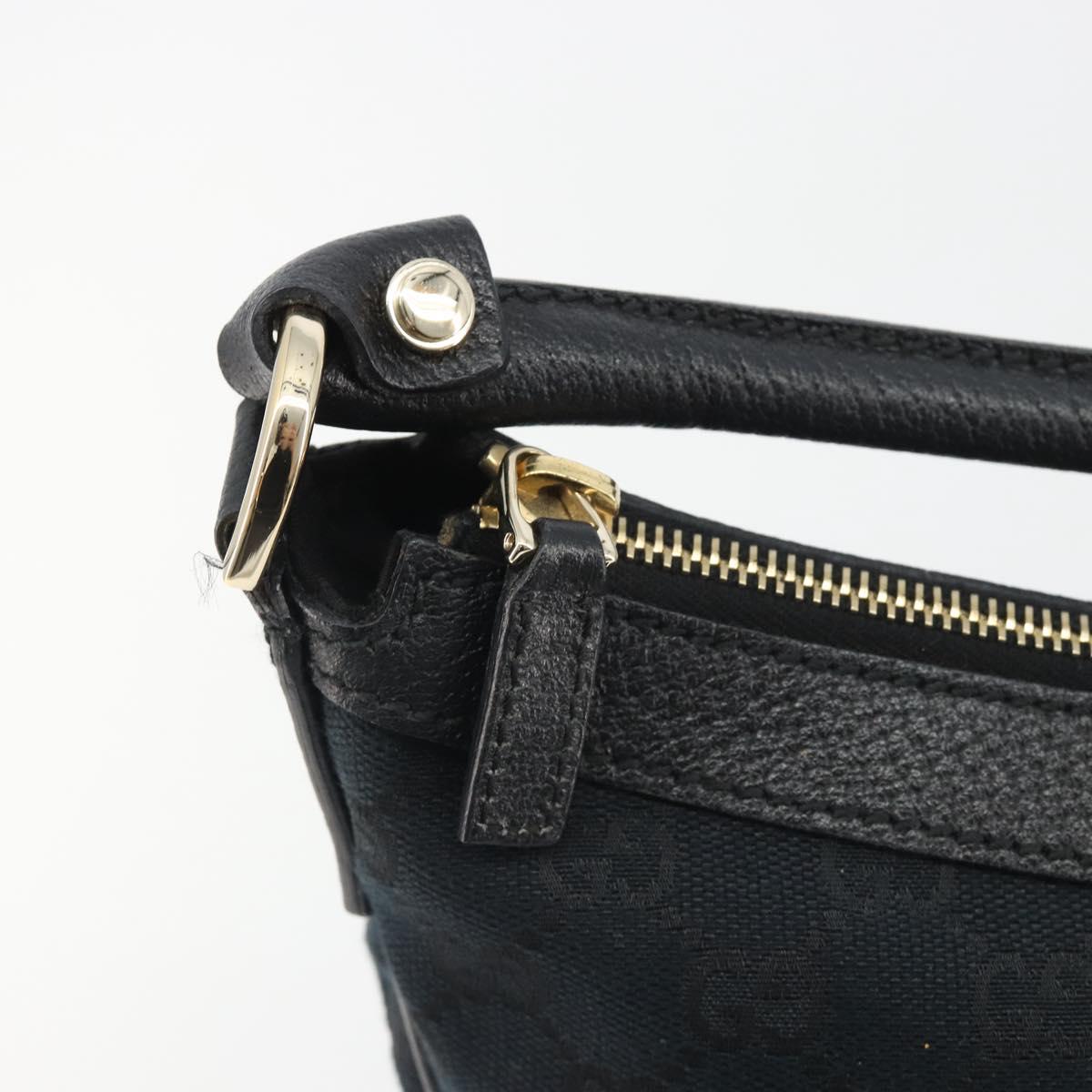 GUCCI GG Canvas Abbey Shoulder Bag Black Silver Silver 153025 Auth 186646SAV - Jerrillo image 9