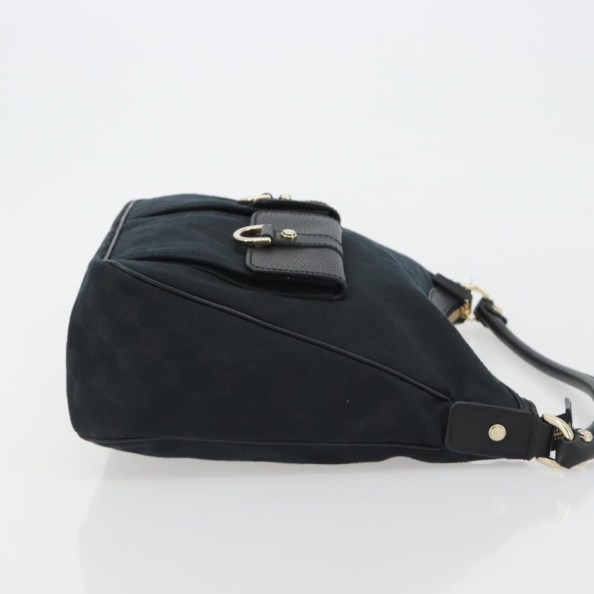 GUCCI GG Canvas Abbey Shoulder Bag Black Silver Silver 153025 Auth 186646SAV - Jerrillo image 3