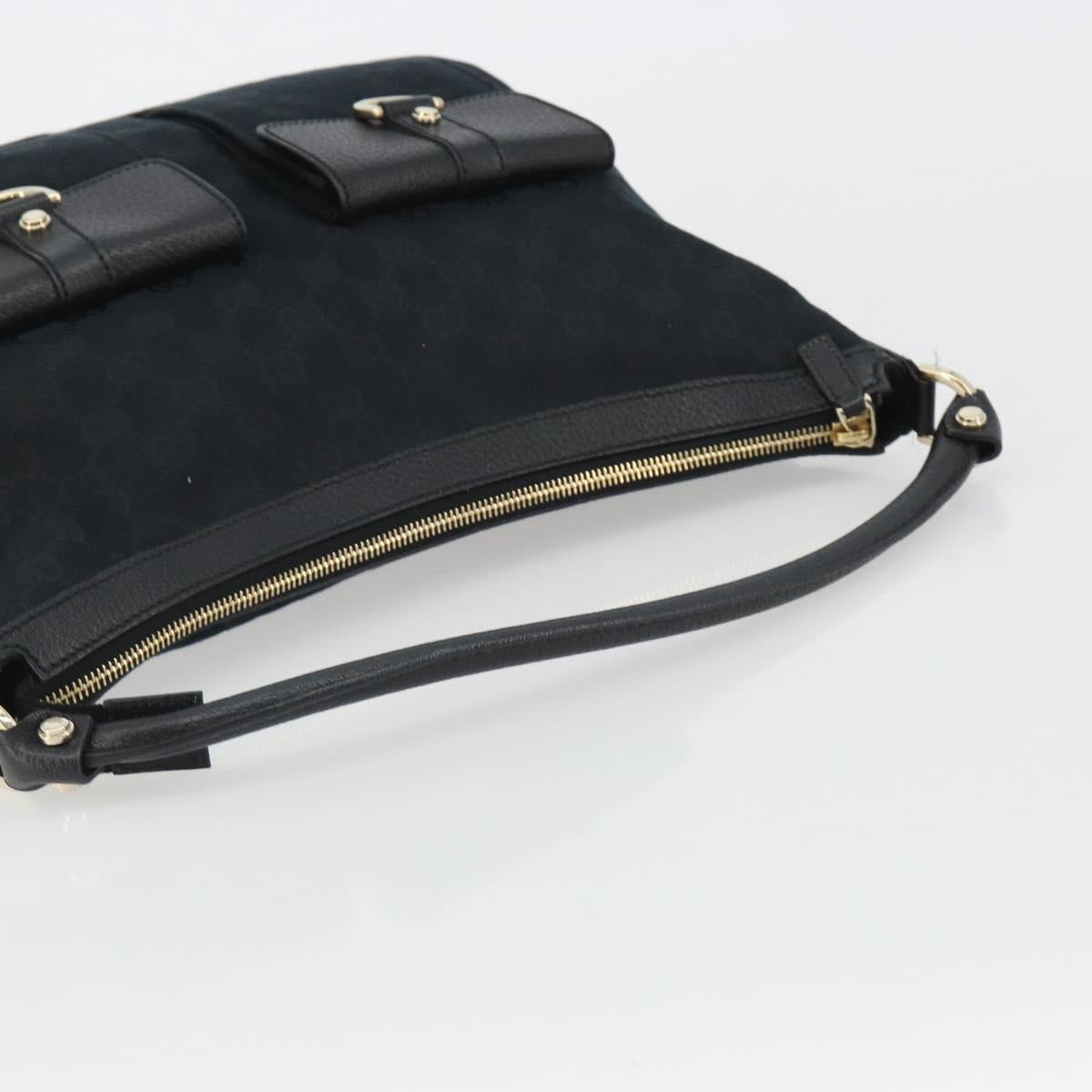 GUCCI GG Canvas Abbey Shoulder Bag Black Silver Silver 153025 Auth 186646SAV - Jerrillo image 7