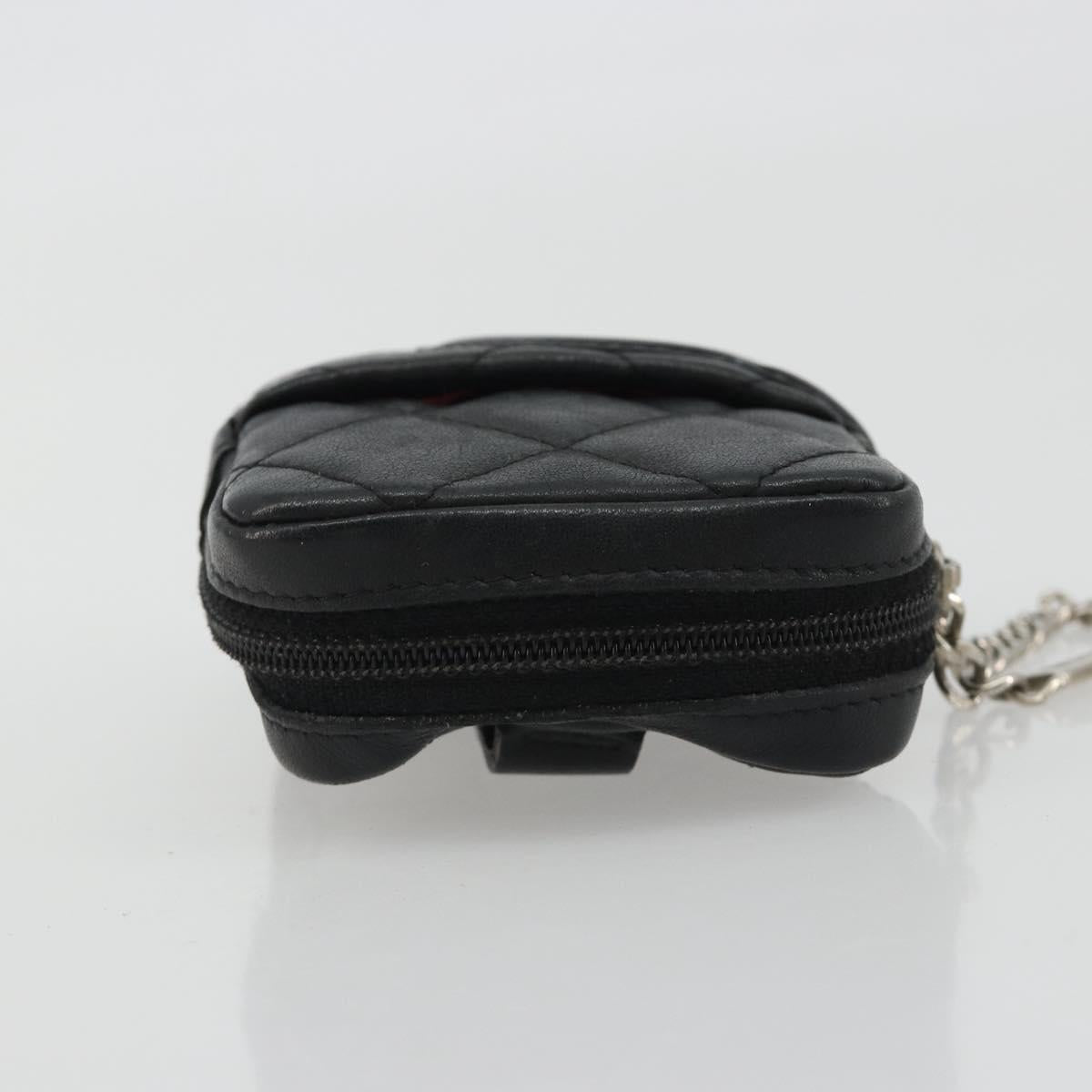 CHANEL Matelasse Cambon Line Pouch Lamb Skin Black CC Auth 186655 - Jerrillo image 6