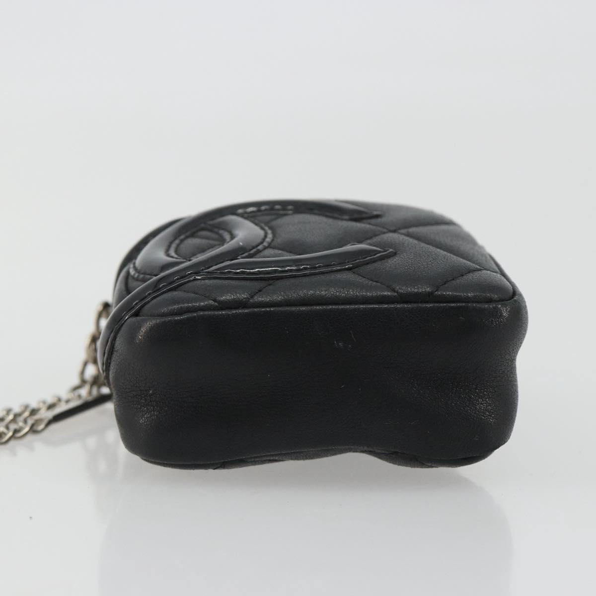 CHANEL Matelasse Cambon Line Pouch Lamb Skin Black CC Auth 186655 - Jerrillo image 7