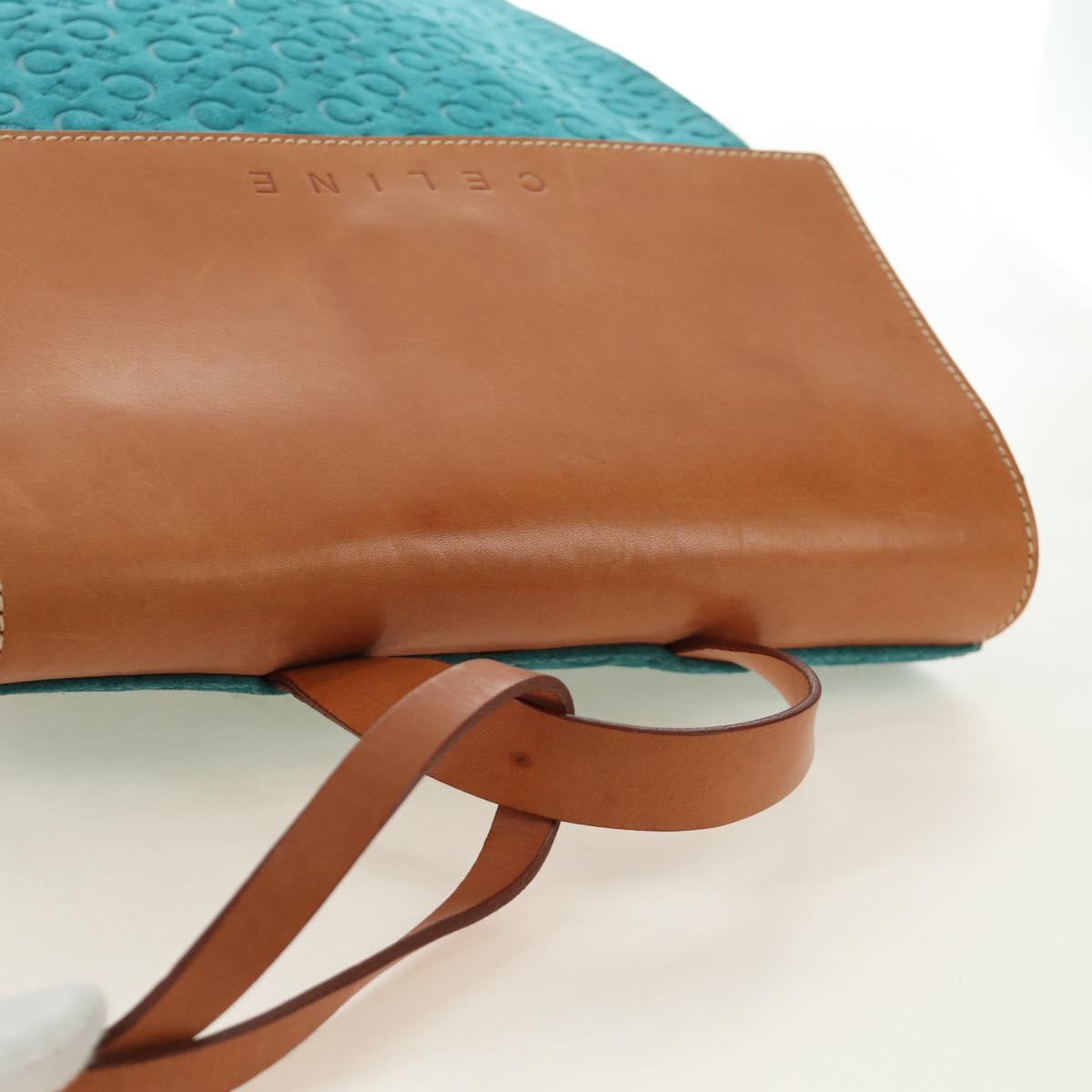 CELINE C Macadam Canvas Backpack Silver Turquoise Blue Auth 186708V - Jerrillo image 6