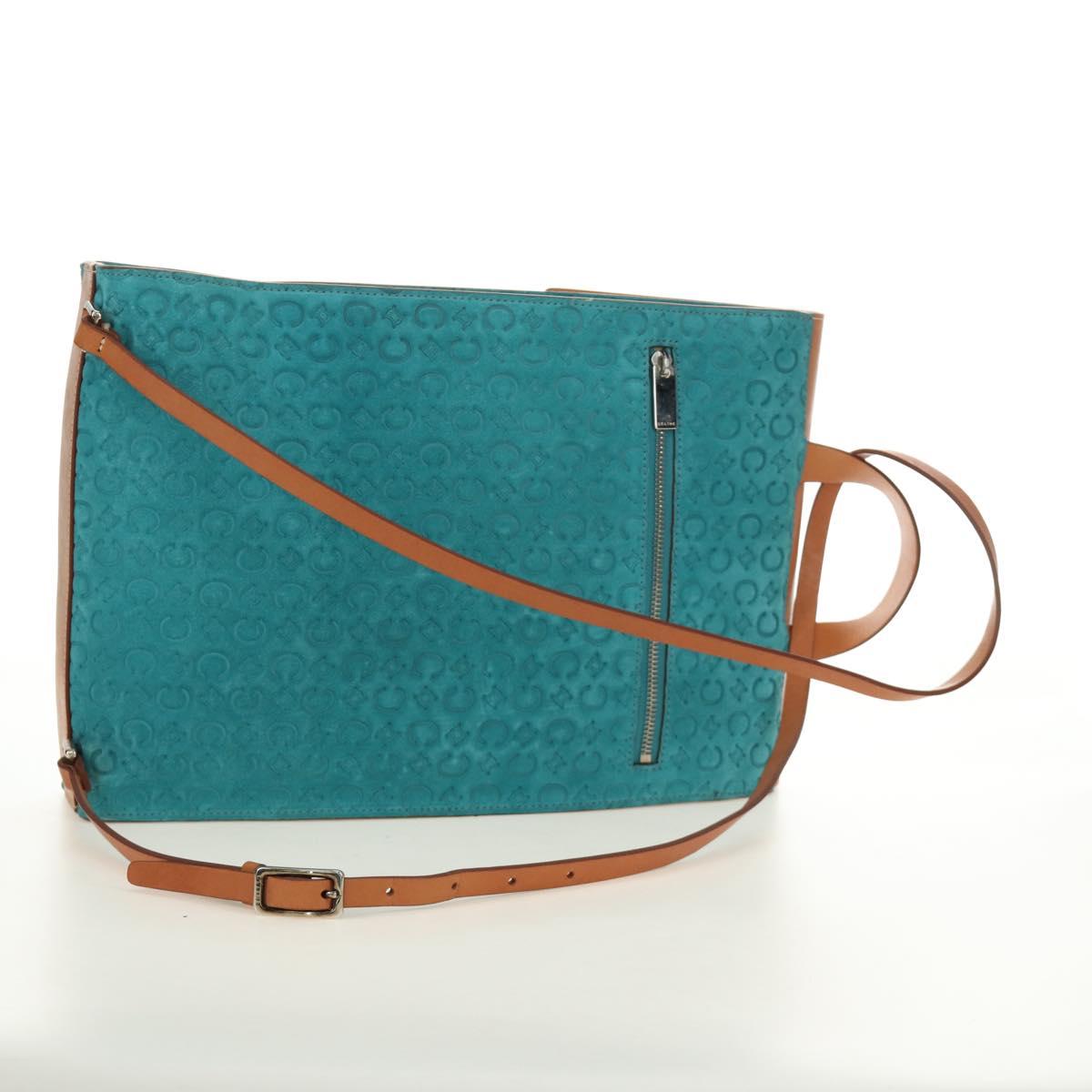 CELINE C Macadam Canvas Backpack Silver Turquoise Blue Auth 186708V - Jerrillo image 8
