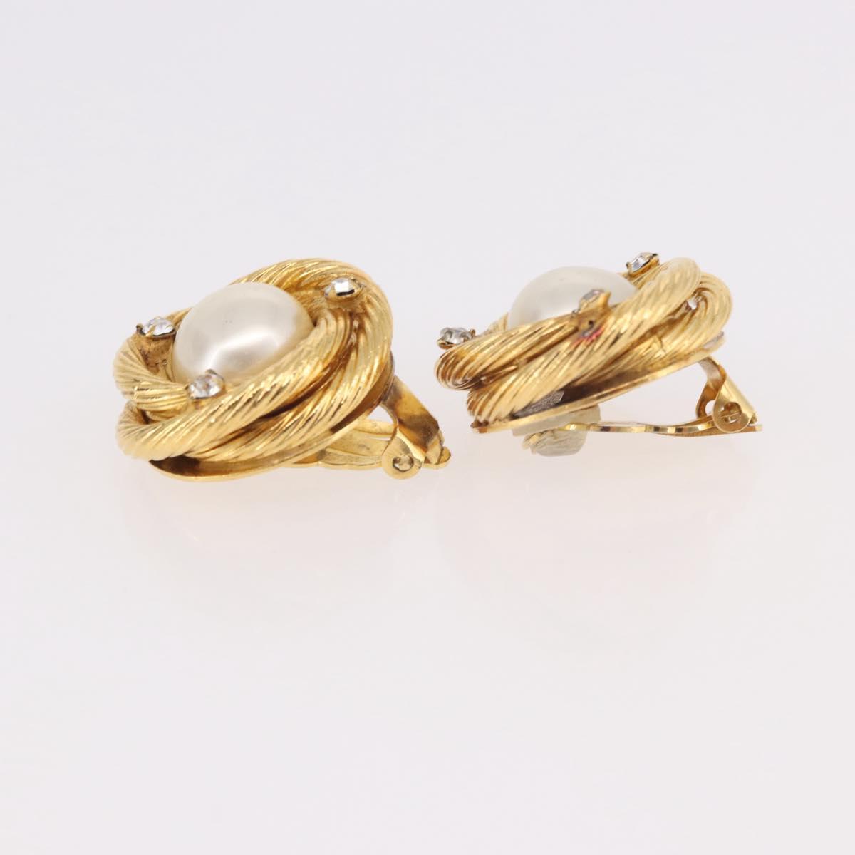 CHANEL Pearl Earring Metal Gold White CC Auth 186929 - Jerrillo image 10