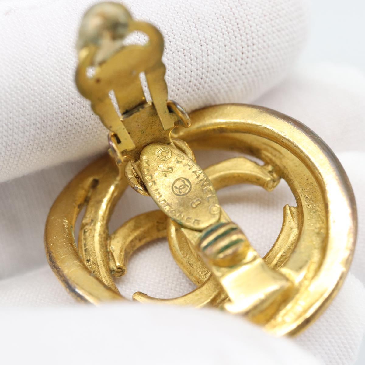 CHANEL COCO Mark Earring Metal Gold CC Auth 186930 - Jerrillo image 7