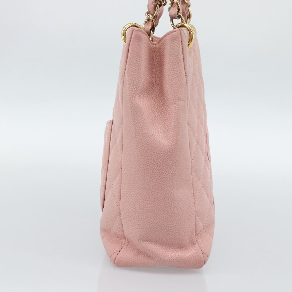 CHANEL Matelasse PST Chain Tote Bag Caviar Skin Pink Gold CC Auth 187119SAV - Jerrillo image 3
