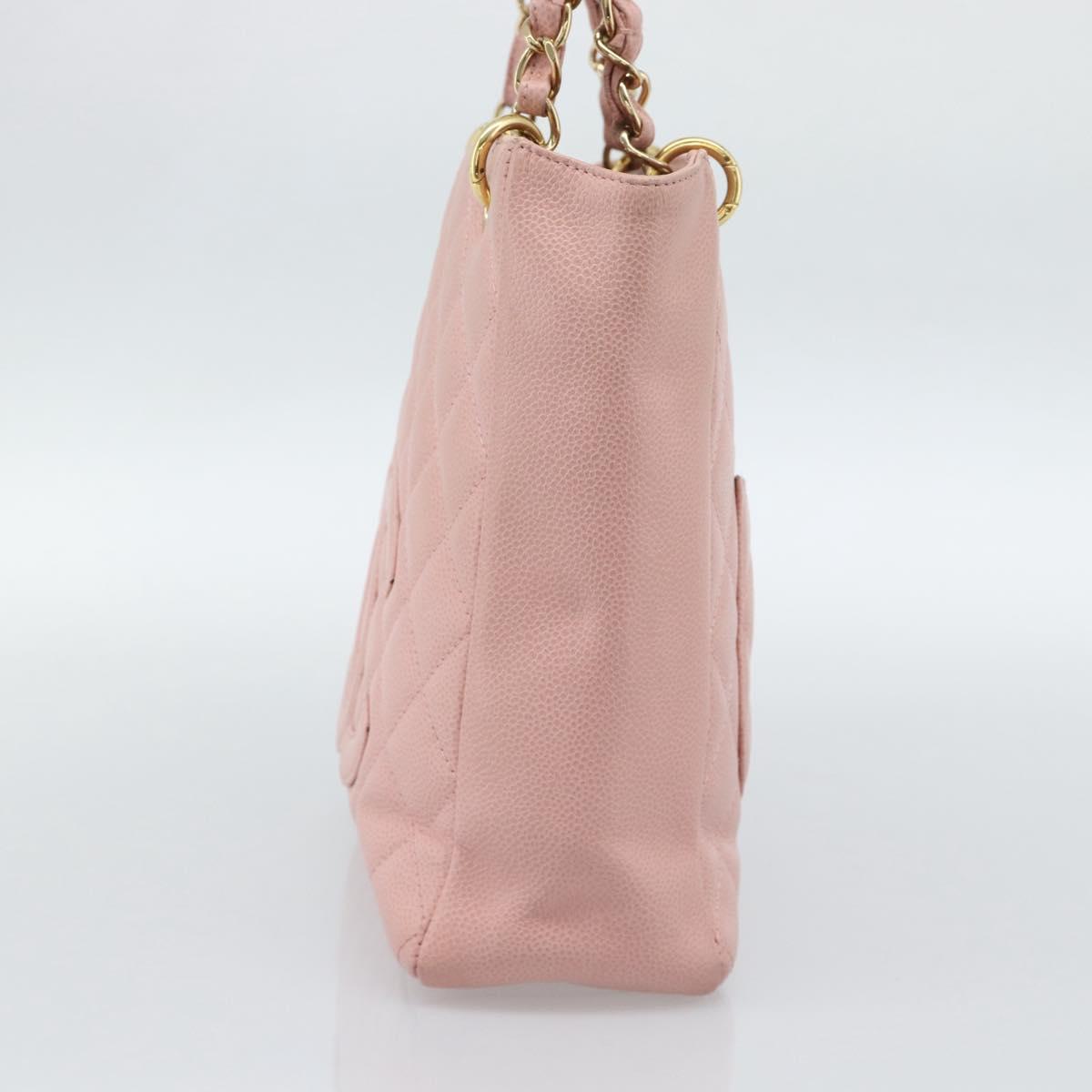 CHANEL Matelasse PST Chain Tote Bag Caviar Skin Pink Gold CC Auth 187119SAV - Jerrillo image 4