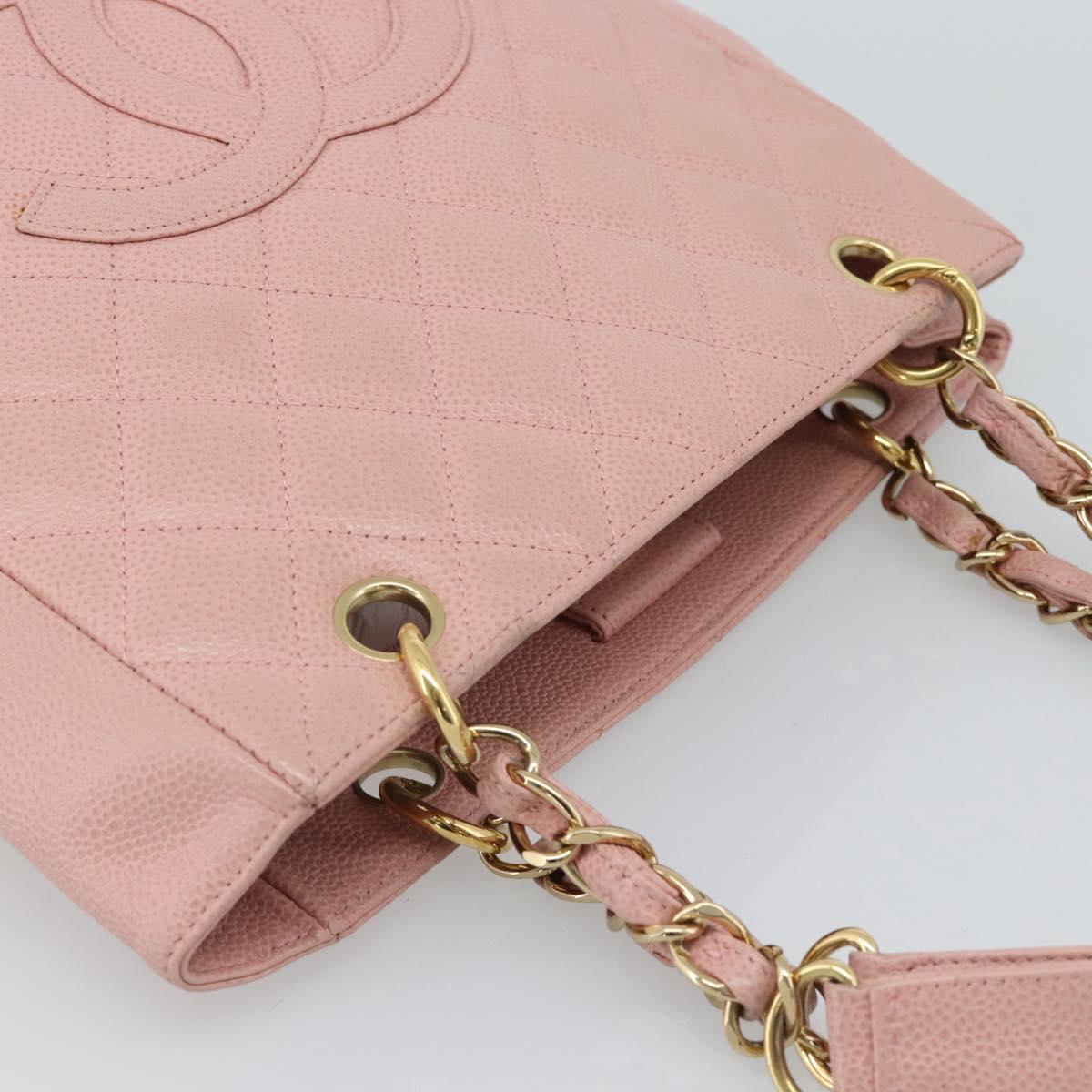 CHANEL Matelasse PST Chain Tote Bag Caviar Skin Pink Gold CC Auth 187119SAV - Jerrillo image 6