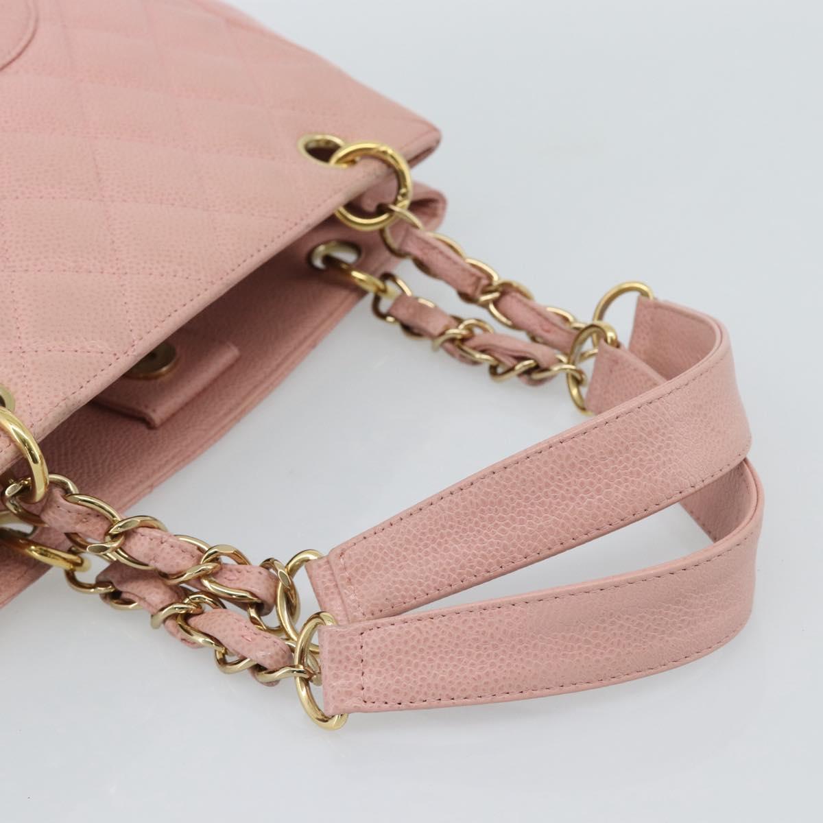 CHANEL Matelasse PST Chain Tote Bag Caviar Skin Pink Gold CC Auth 187119SAV - Jerrillo image 7