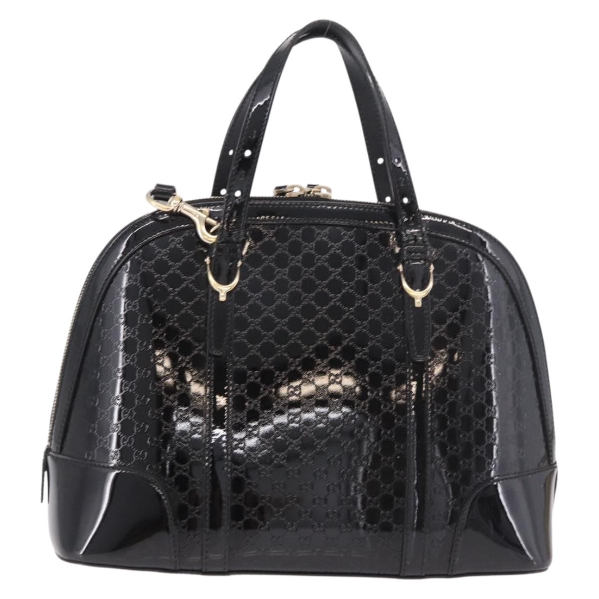 GUCCI Micro GG Canvas Bag Patent Leather 2way Outlet Black 309617 Auth 187261 - Jerrillo image 2
