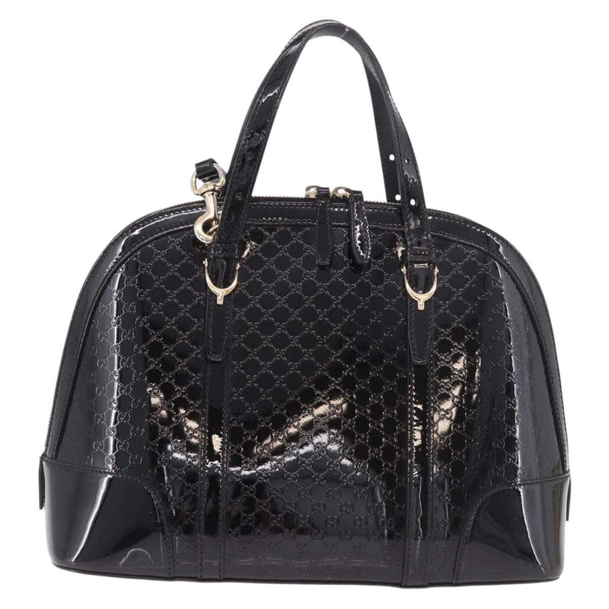GUCCI Micro GG Canvas Bag Patent Leather 2way Outlet Black 309617 Auth 187261 - Jerrillo image 3