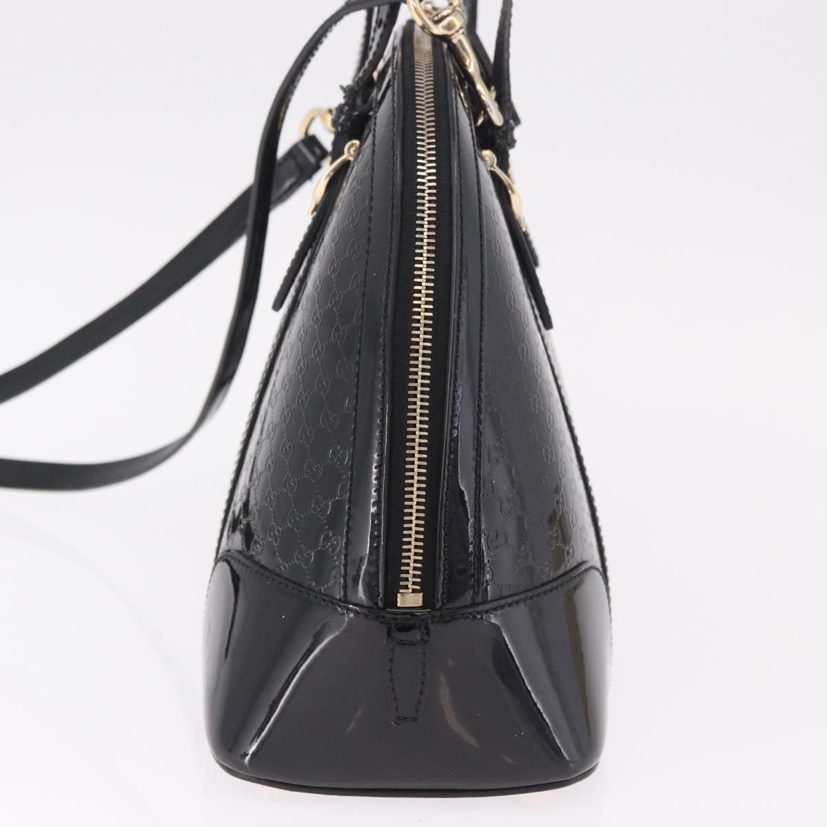 GUCCI Micro GG Canvas Bag Patent Leather 2way Outlet Black 309617 Auth 187261 - Jerrillo image 4