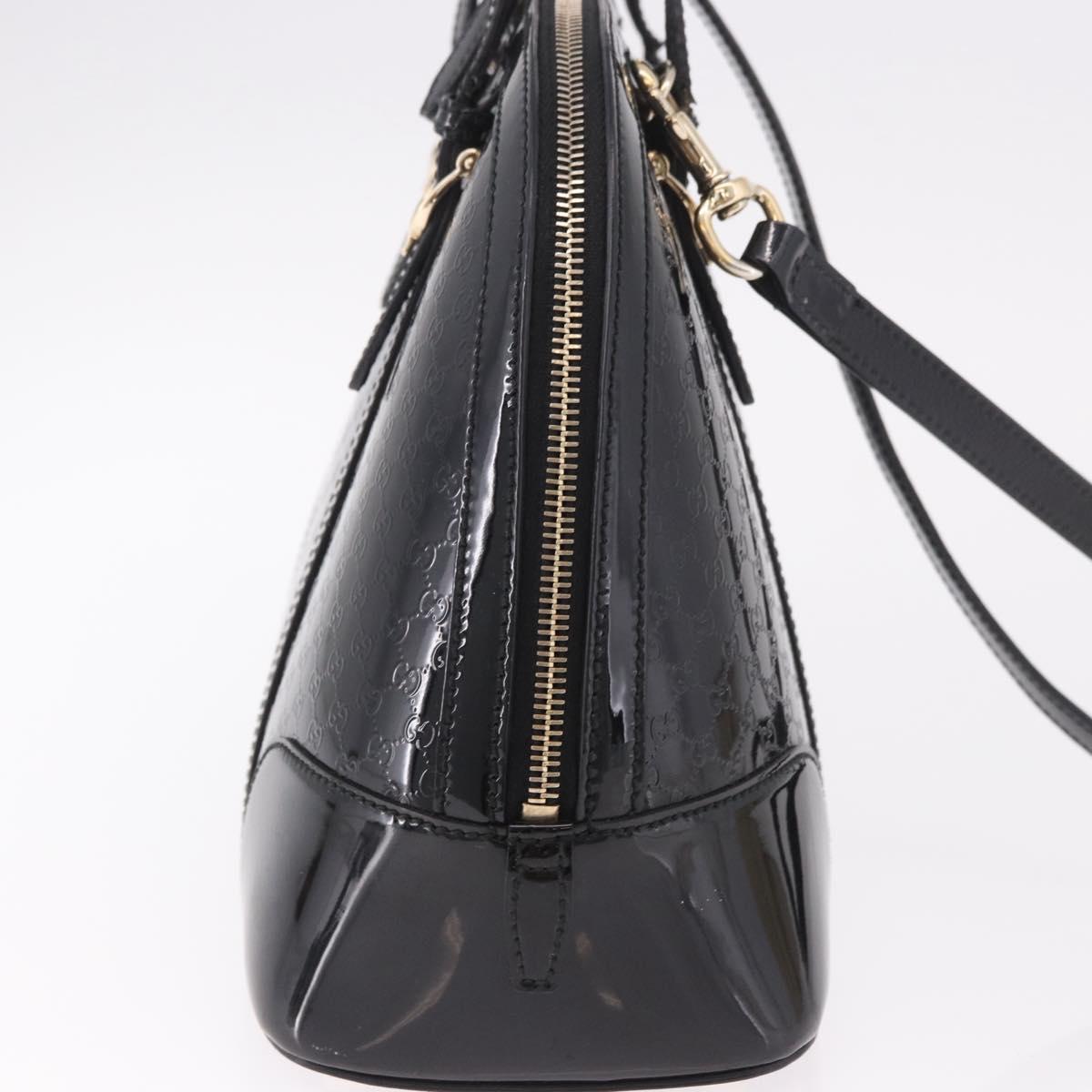 GUCCI Micro GG Canvas Bag Patent Leather 2way Outlet Black 309617 Auth 187261 - Jerrillo image 5