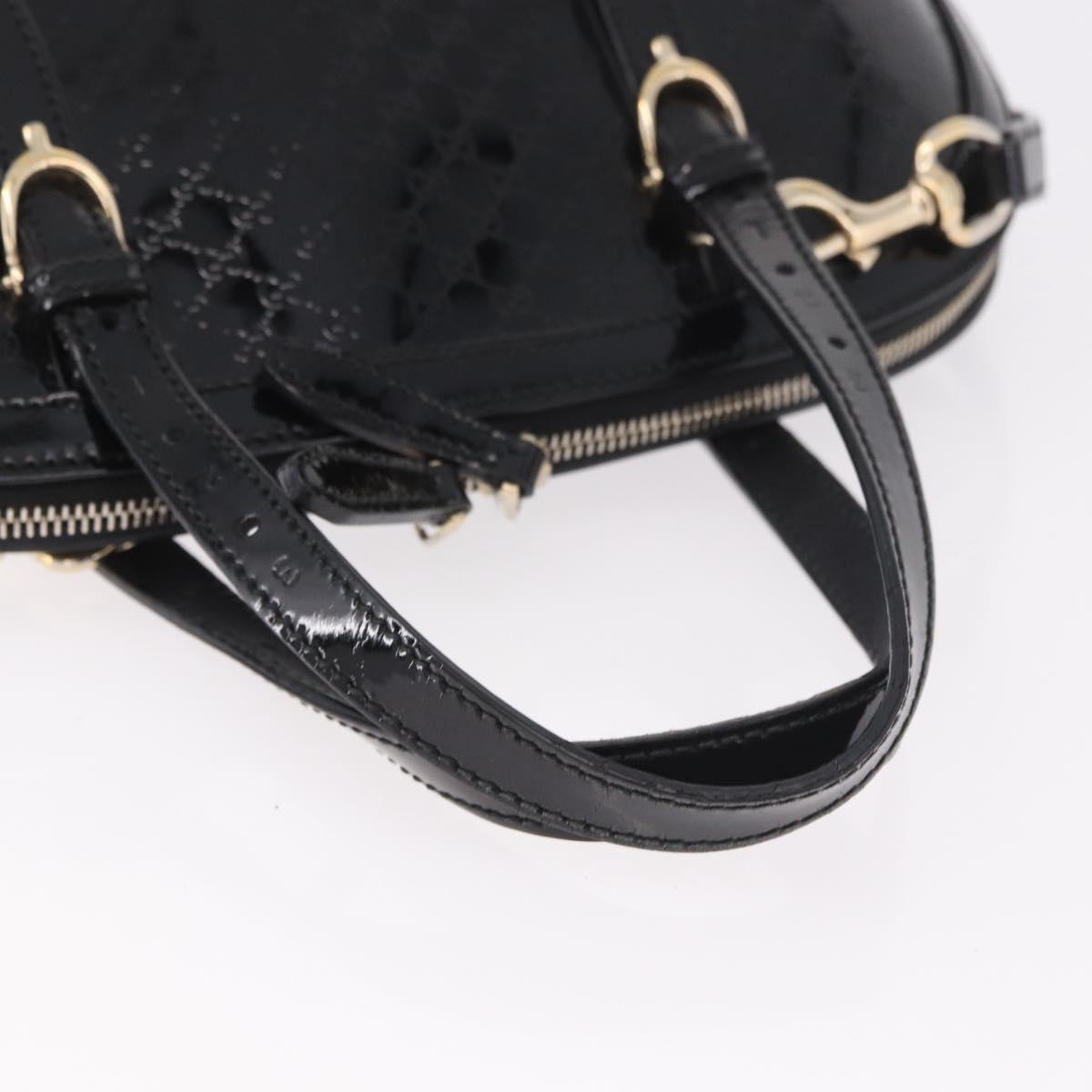 GUCCI Micro GG Canvas Bag Patent Leather 2way Outlet Black 309617 Auth 187261 - Jerrillo image 7