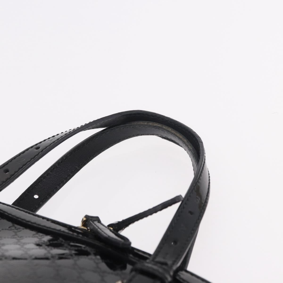 GUCCI Micro GG Canvas Bag Patent Leather 2way Outlet Black 309617 Auth 187261 - Jerrillo image 8