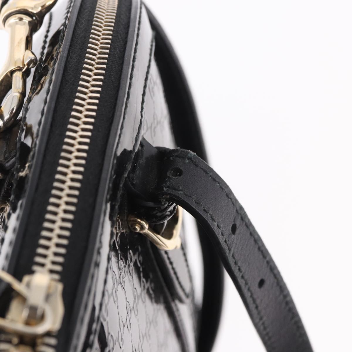 GUCCI Micro GG Canvas Bag Patent Leather 2way Outlet Black 309617 Auth 187261 - Jerrillo image 9