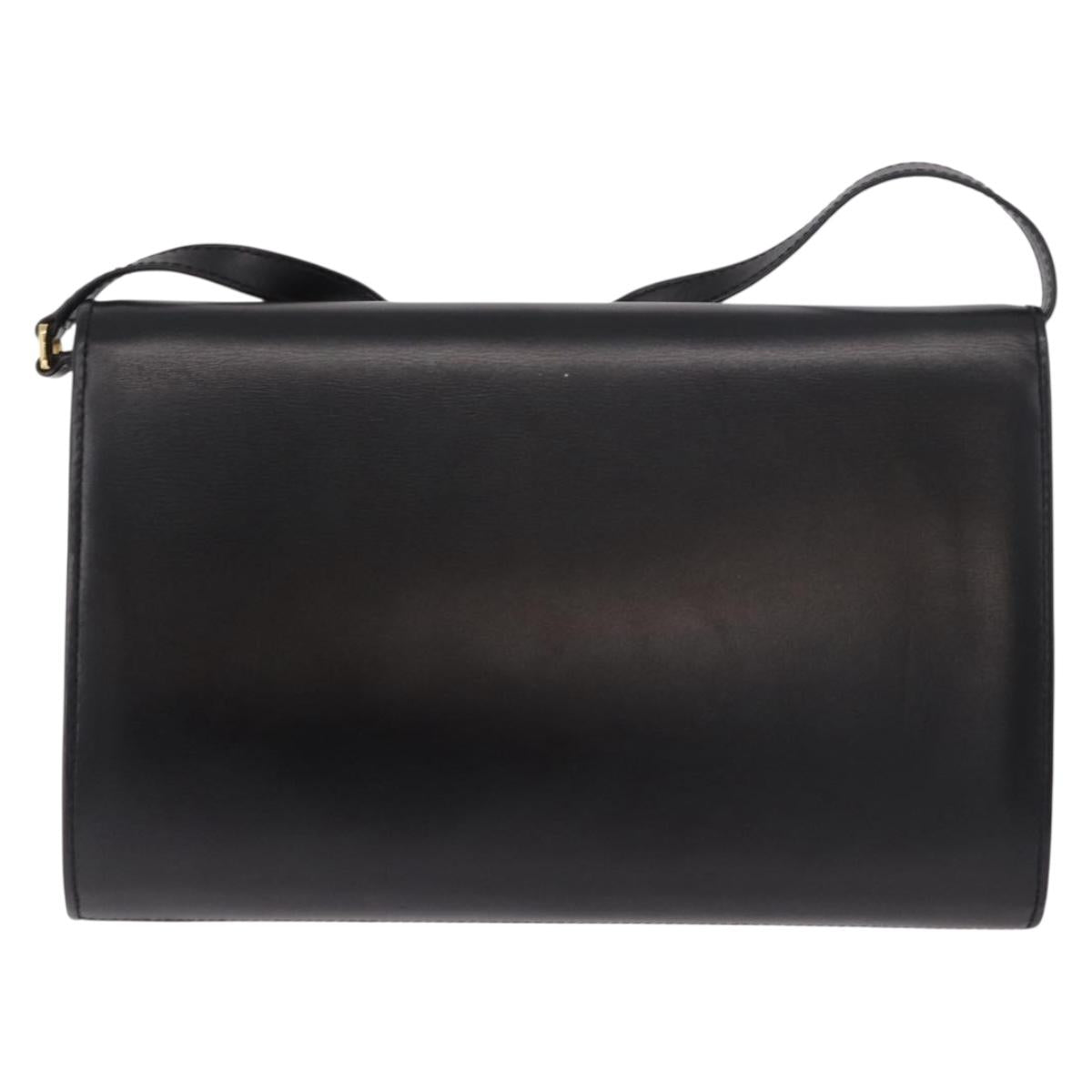 GUCCI Shoulder Bag Leather Black Gold Auth 187368 - Jerrillo image 2